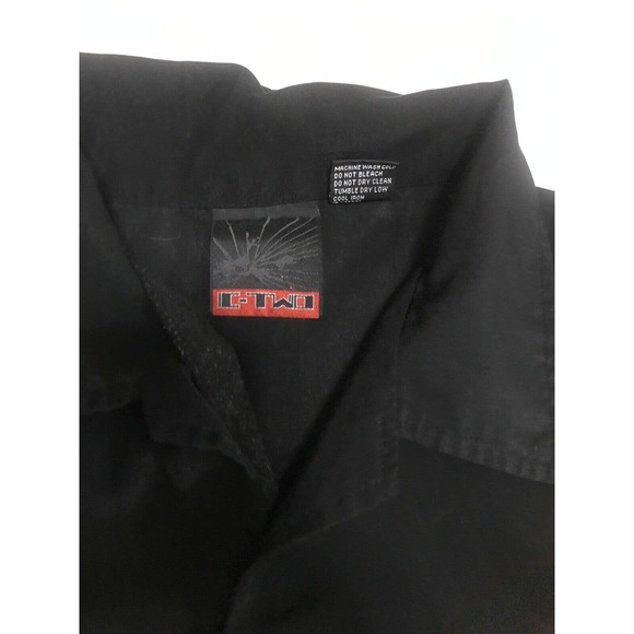 Hawaiiian Style Button Up Black Shirt Men XL Surf Board Flowers Hawaii - Picture 3 of 5